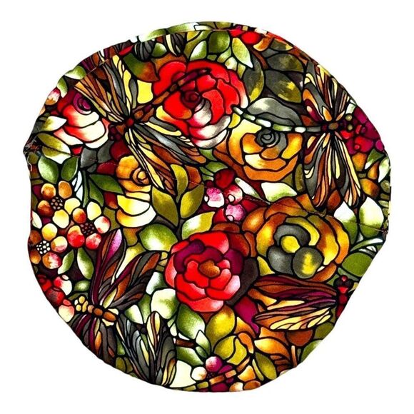 Handmade Floral Patterned Bread Basket Warmer Cover Camelias Roses Cottage Core - Picture 1 of 5